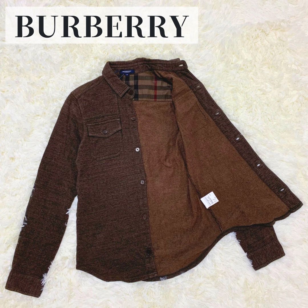 BURBERRY(バーバリー)の【極美品】\新品タグ付き/ バーバリー ロンドン ノバチェック シャツ レザー メンズのトップス(シャツ)の商品写真