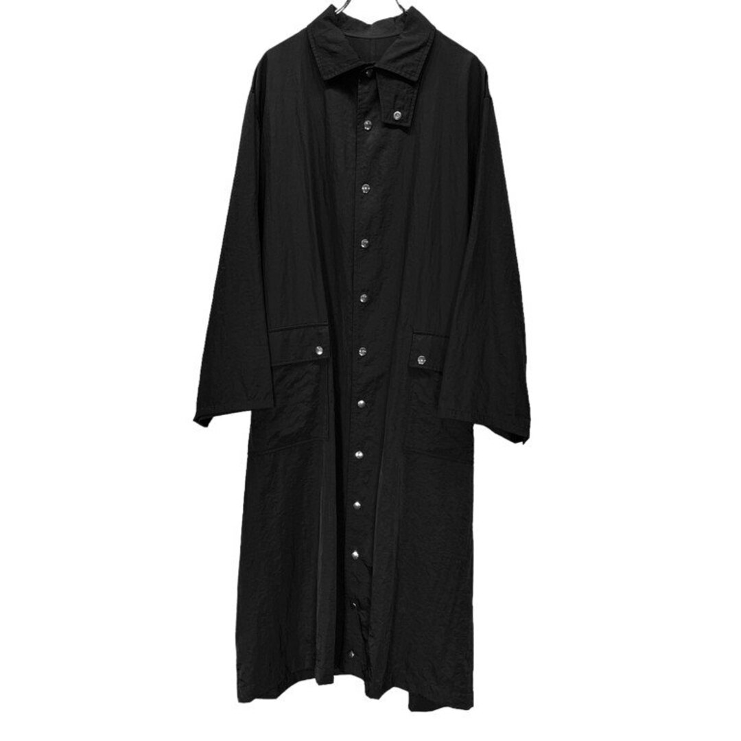 Yohji Yamamoto(ヨウジヤマモト)のY's メタルスナップボタンナイロンロングコート Archive 80s 90s ジャケット Yohji Yamamoto ヨウジヤマモト ワイズ メンズのジャケット/アウター(ステンカラーコート)の商品写真