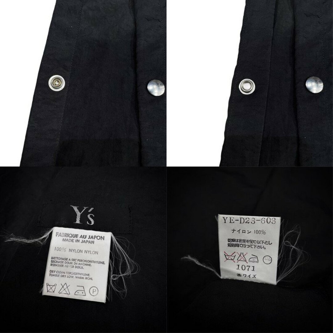 Yohji Yamamoto(ヨウジヤマモト)のY's メタルスナップボタンナイロンロングコート Archive 80s 90s ジャケット Yohji Yamamoto ヨウジヤマモト ワイズ メンズのジャケット/アウター(ステンカラーコート)の商品写真