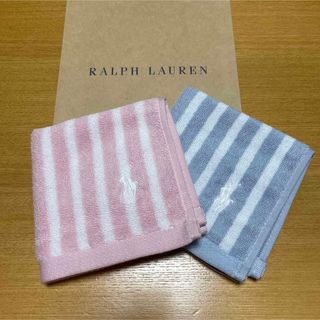 ラルフローレン(Ralph Lauren)の新品未使用　ラルフローレン　ハンドタオル　2枚　ストライプ(ハンカチ)