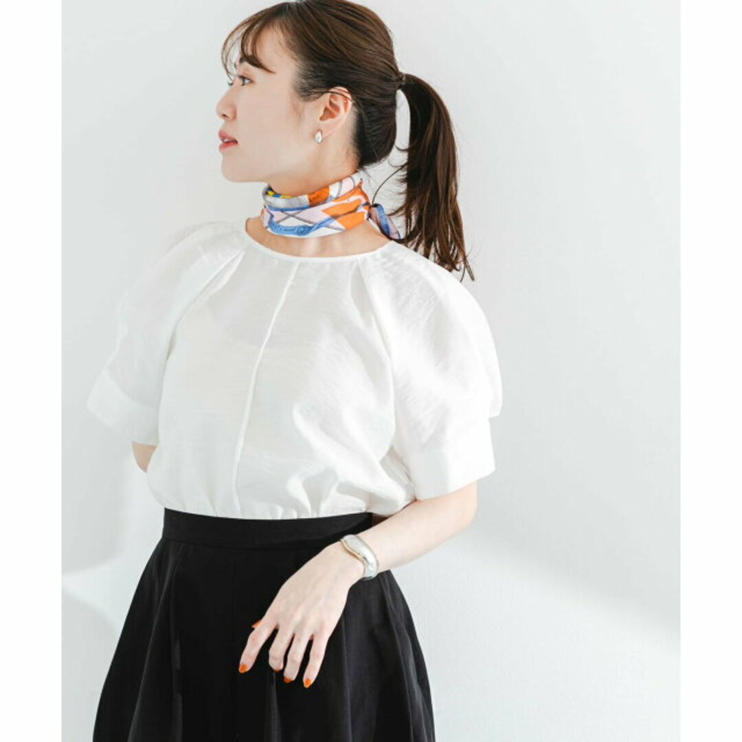 URBAN RESEARCH ROSSO(アーバンリサーチロッソ)の【WHITE】5分袖タックボリュームシアーブラウス レディースのトップス(シャツ/ブラウス(長袖/七分))の商品写真