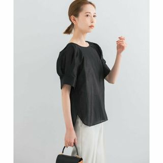 アーバンリサーチロッソ(URBAN RESEARCH ROSSO)の【BLACK】5分袖タックボリュームシャイニーブラウス(シャツ/ブラウス(長袖/七分))