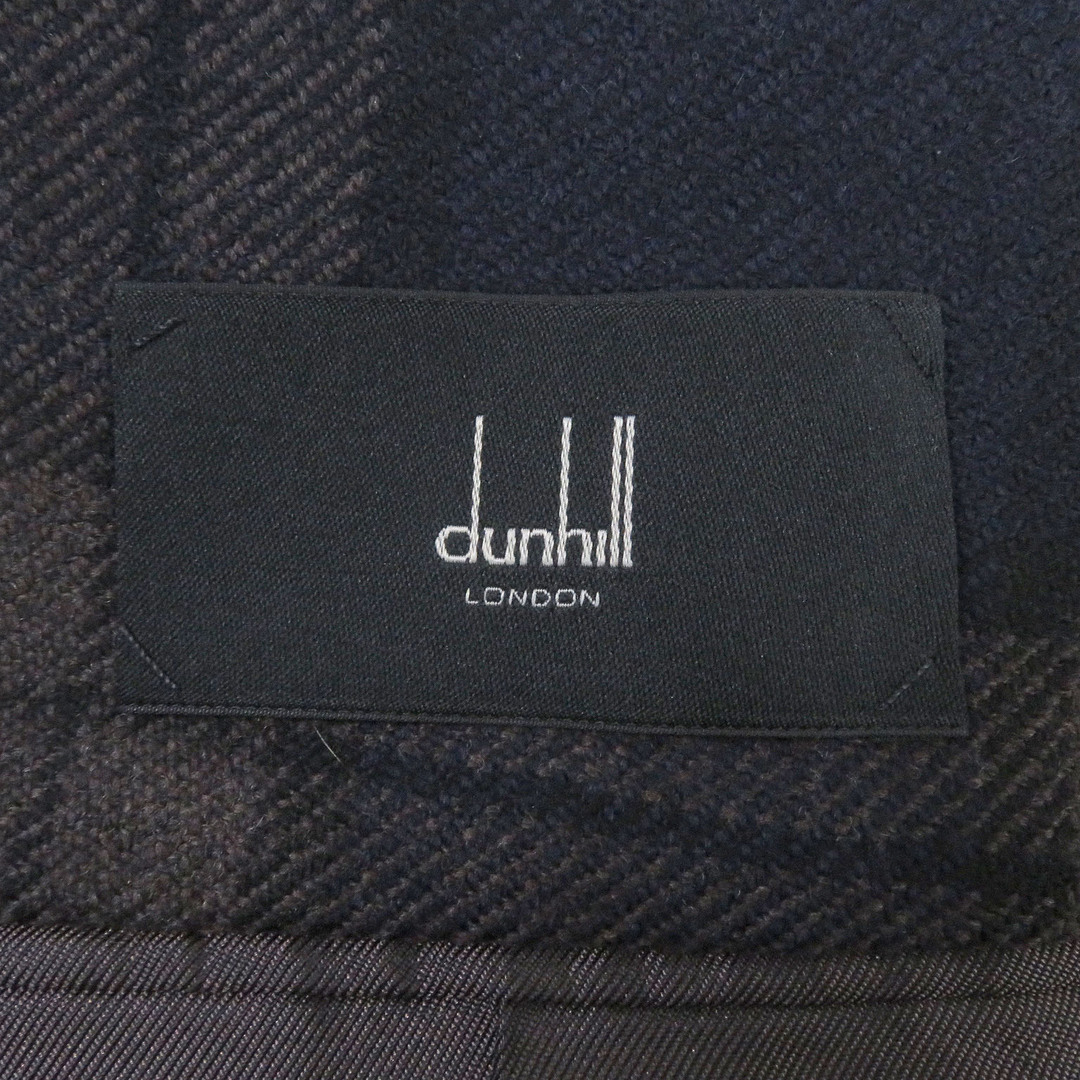 Dunhill(ダンヒル)の極美品□Dunhill ダンヒル ウール カシミヤ チェック柄 シングル ブレザー テーラードジャケット ネイビー ブラウン系 50 イタリア製 正規品 メンズ メンズのジャケット/アウター(テーラードジャケット)の商品写真