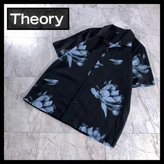 21SS Theory セオリー 開襟 オープンカラー 花柄 アロハ シャツ 黒