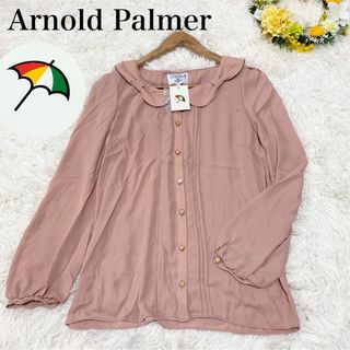 アーノルドパーマー(Arnold Palmer)の【未使用】【Arnold Palmer】ブラウス サーモンピンク ハートボタン(シャツ/ブラウス(長袖/七分))