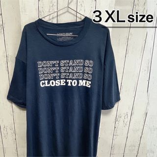 ミュージックティー(MUSIC TEE)のUSA古着　Tシャツ　3XL　ネイビー　The Police　プリント　バンド(Tシャツ/カットソー(半袖/袖なし))