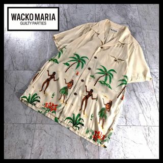 WACKO MARIA - 古着 ワコマリア 初期タグ オープンカラー レーヨン アロハ シャツ 半袖 M