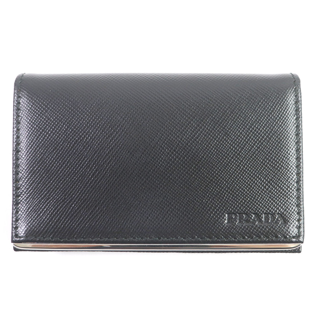 PRADA(プラダ)の未使用品□PRADA プラダ 1MC122 ロゴエンボス サフィアーノレザー 名刺入れ カードケース パスケース ブラック 箱付き イタリア製 メンズ メンズのファッション小物(名刺入れ/定期入れ)の商品写真