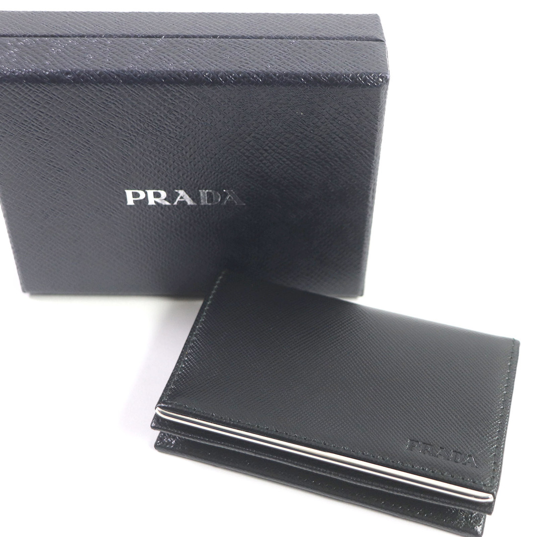 PRADA(プラダ)の未使用品□PRADA プラダ 1MC122 ロゴエンボス サフィアーノレザー 名刺入れ カードケース パスケース ブラック 箱付き イタリア製 メンズ メンズのファッション小物(名刺入れ/定期入れ)の商品写真