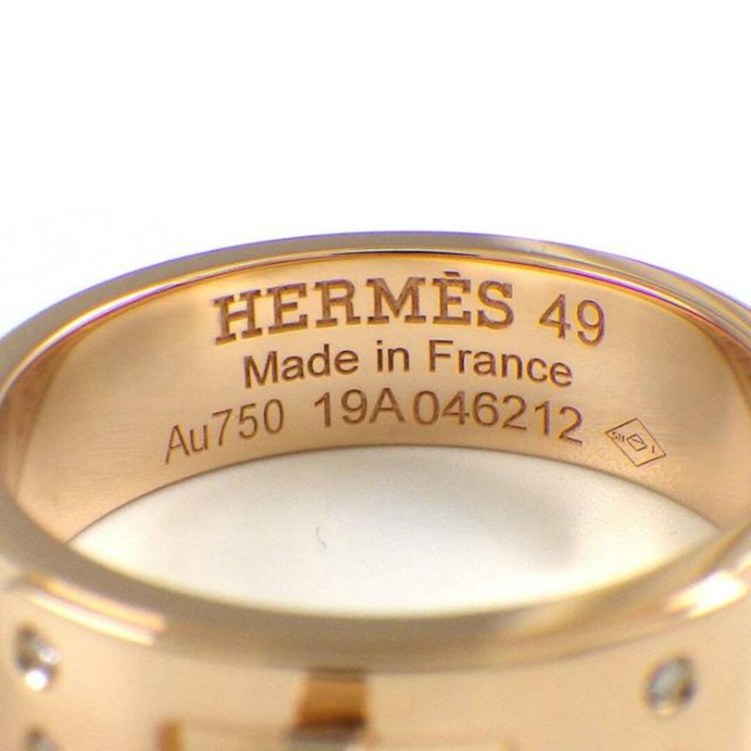 Hermes(エルメス)のエルメス HERMES リング ケリー PM H109041B 4ポイント ダイヤモンド 計0.02ct K18PG 9号 / #49 【箱・保付き】 【中古】 レディースのアクセサリー(リング(指輪))の商品写真