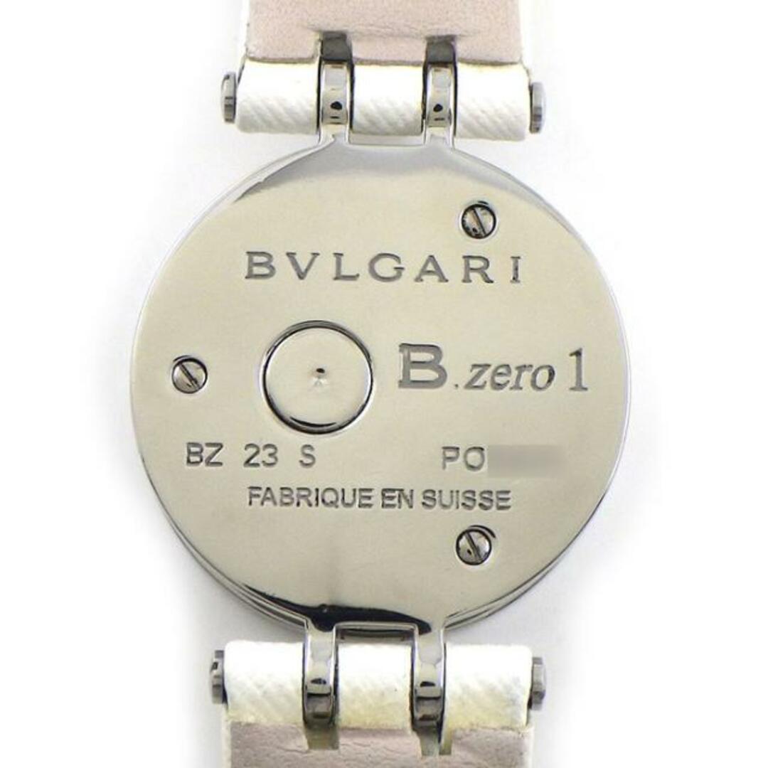 BVLGARI(ブルガリ)のブルガリ BVLGARI 腕時計 B-zero1 ビーゼロワン BZ23BSL 12ポイント ダイヤインデックス ブルーシェル文字盤 SS ホワイト 革 白 クオーツアナログ 【中古】 レディースのファッション小物(腕時計)の商品写真