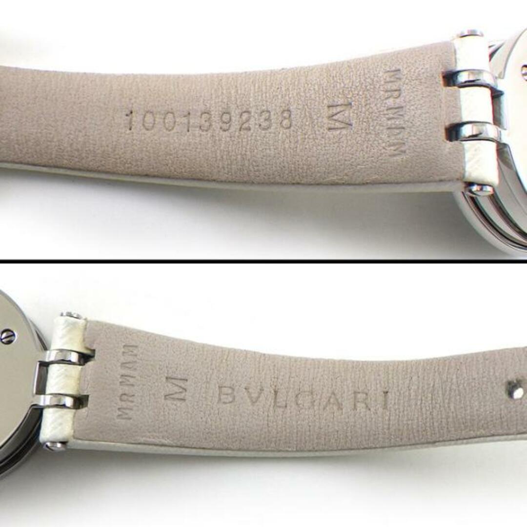 BVLGARI(ブルガリ)のブルガリ BVLGARI 腕時計 B-zero1 ビーゼロワン BZ23BSL 12ポイント ダイヤインデックス ブルーシェル文字盤 SS ホワイト 革 白 クオーツアナログ 【中古】 レディースのファッション小物(腕時計)の商品写真