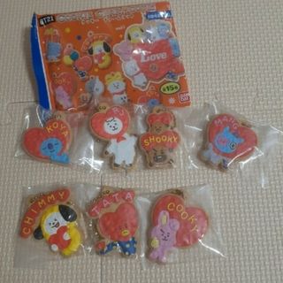 ボウダンショウネンダン(防弾少年団(BTS))のクッキーチャームコット　ハート　7点　未開封　bt21　BTS(アイドルグッズ)