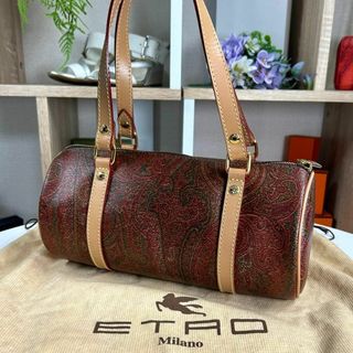 ETRO - 新品 イタリア製 ETRO ハンドバッグ  筒形 ペイズリー柄 レザー