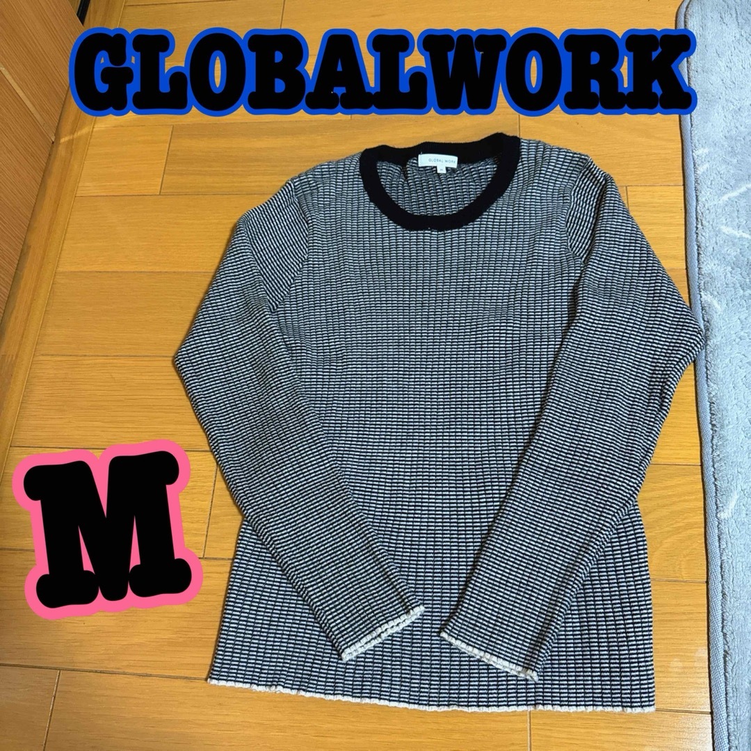 GLOBAL WORK(グローバルワーク)のGLOBALWORK★ニット★M★ボーダー★黒 レディースのトップス(ニット/セーター)の商品写真