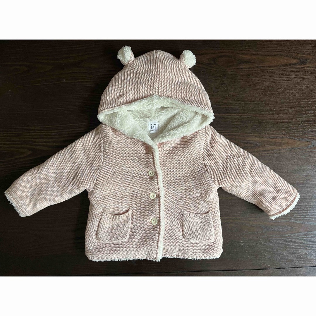 babyGAP(ベビーギャップ)のbaby gap くまみみ　アウター　ボア　ピンク キッズ/ベビー/マタニティのベビー服(~85cm)(ジャケット/コート)の商品写真