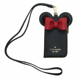 kate spade new york - 【新品】ケイトスペード カードケース IDケース KG654 001 (ブラック×マルチカラー) kate spade × Disney ディズニー ミニー 3D カードケース ランヤード アウトレット レディース