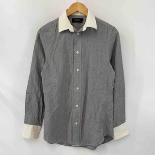ダブル(DOWBL)のDOWBL ダブル メンズ 長袖 クレリックシャツ 緑×白 ストライプ(シャツ)
