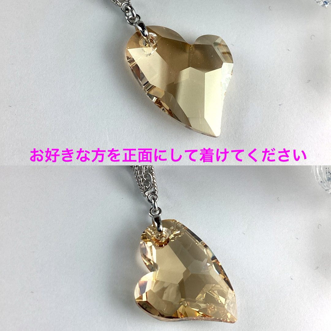 Swarovski27mm Devoted 2U Heart〜ゴールデンシャドー ハンドメイドのアクセサリー(ネックレス)の商品写真