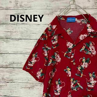 ディズニー(Disney)のDISNEY ミニーちゃん柄アロハシャツ オープンカラーシャツ レーヨンシャツ(シャツ)