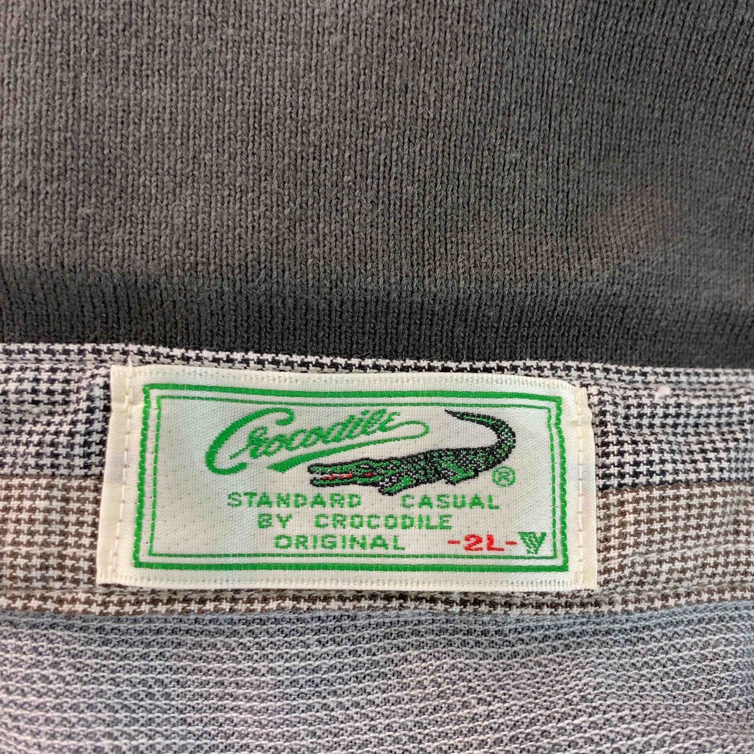 Crocodile(クロコダイル)のCrocodile クロコダイル メンズ ポロシャツ グレー ピンク メンズのトップス(ポロシャツ)の商品写真