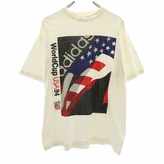 アディダス(adidas)のアディダス 90s オールド 半袖 ワールドカップ USA94 Tシャツ M ホワイト adidas メンズ 古着 【240409】 メール便可(Tシャツ/カットソー(半袖/袖なし))