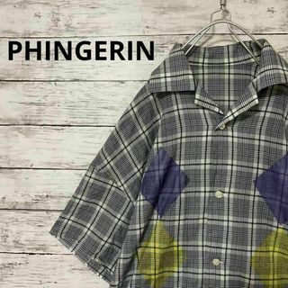 フィンガリン(PHINGERIN)のPHINGERIN チェック柄オープンカラーシャツ 半袖シャツ ダイヤ(シャツ)