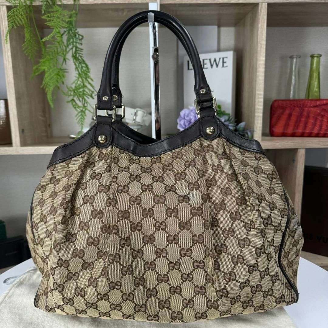 Gucci(グッチ)の良品 GUCCI 名作 スーキー GG インターロッキング キャンバス レディースのバッグ(ハンドバッグ)の商品写真