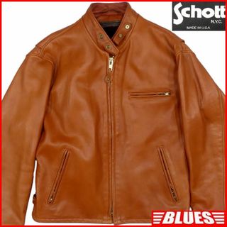 ショット(schott)のSchott ショット ライダースジャケット シングル 40 茶 JJ880(レザージャケット)