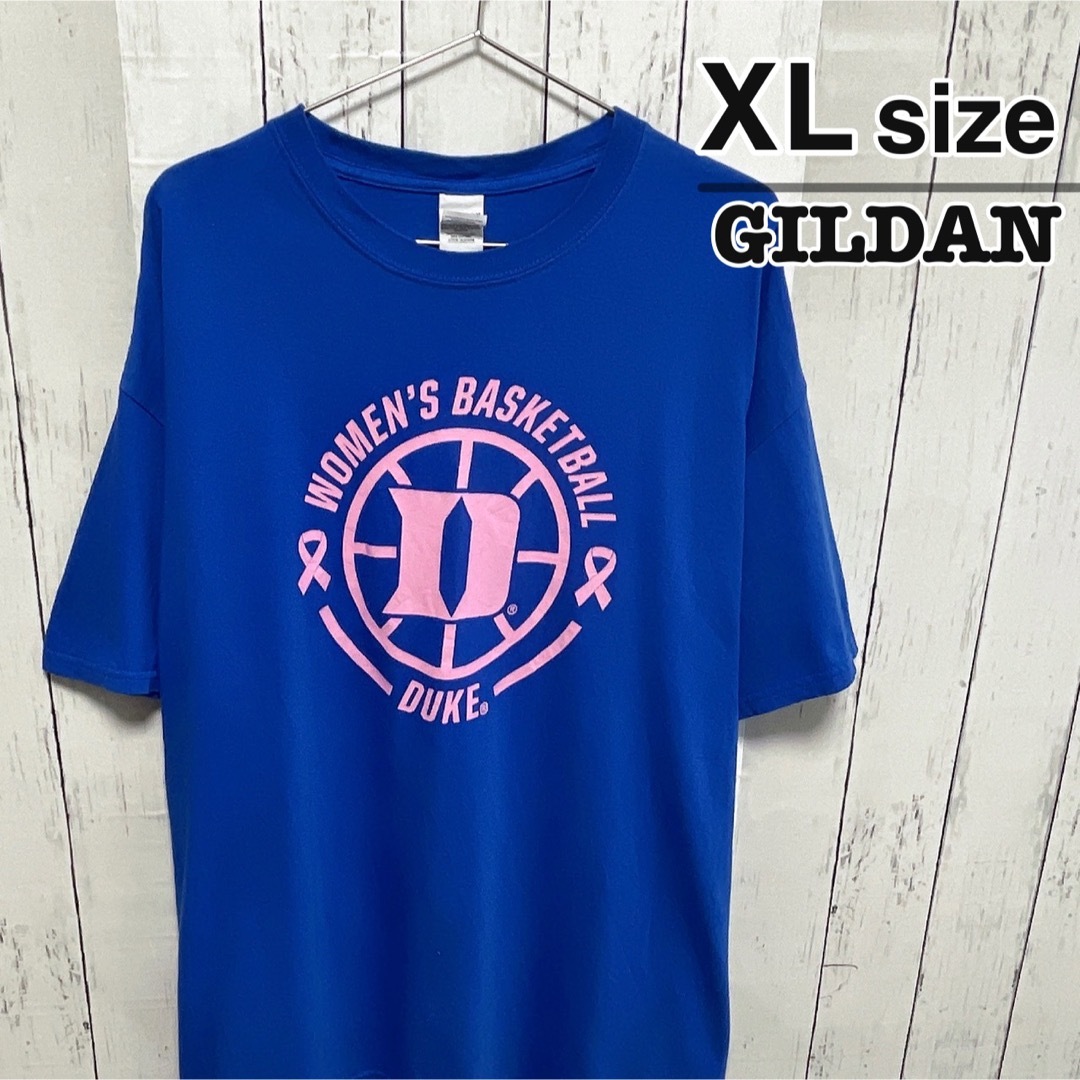 GILDAN(ギルタン)のUSA古着　GILDAN　Tシャツ　XL　ブルー　青　プリント　バスケットボール メンズのトップス(Tシャツ/カットソー(半袖/袖なし))の商品写真