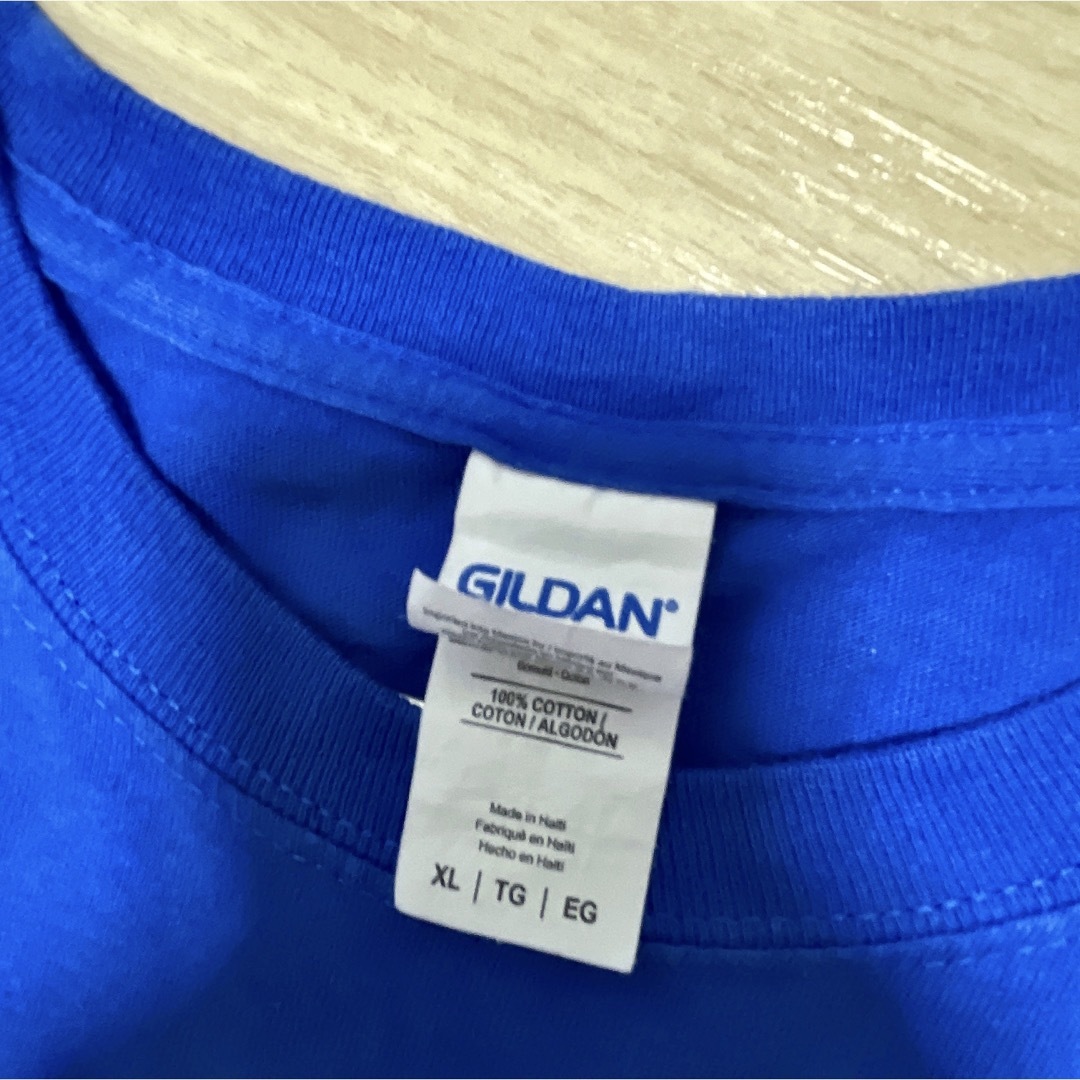 GILDAN(ギルタン)のUSA古着　GILDAN　Tシャツ　XL　ブルー　青　プリント　バスケットボール メンズのトップス(Tシャツ/カットソー(半袖/袖なし))の商品写真