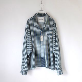 新品 story mfg オーガニックコットン パッチワーク チェックシャツ(シャツ)