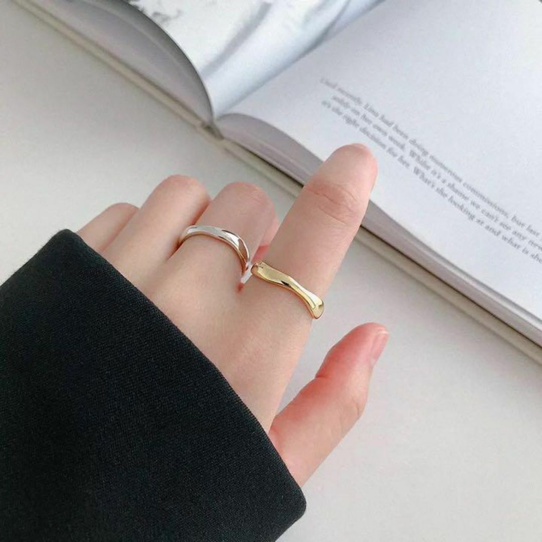 シルバー925 リング 指輪 イヤカフ　カラー:ゴールド メンズのアクセサリー(リング(指輪))の商品写真