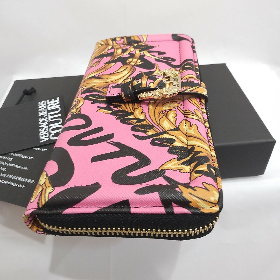 【最終セール中】 VERSACE JEANS COUTURE 長財布 ピンク レディースのファッション小物(財布)の商品写真