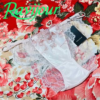 ★Ravijour★サテンレース金ラメ糸花柄刺繍フルバックショーツ★パンツ★下着