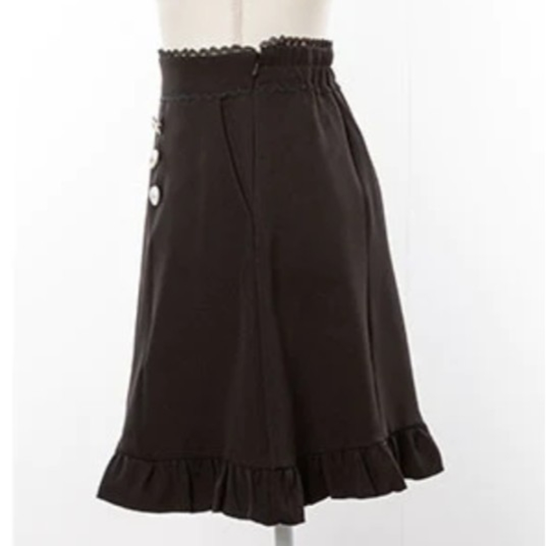 DearMyLove(ディアマイラブ)のDearMyLoveビジューフリルスカート   サテンブラック レディースのスカート(ミニスカート)の商品写真