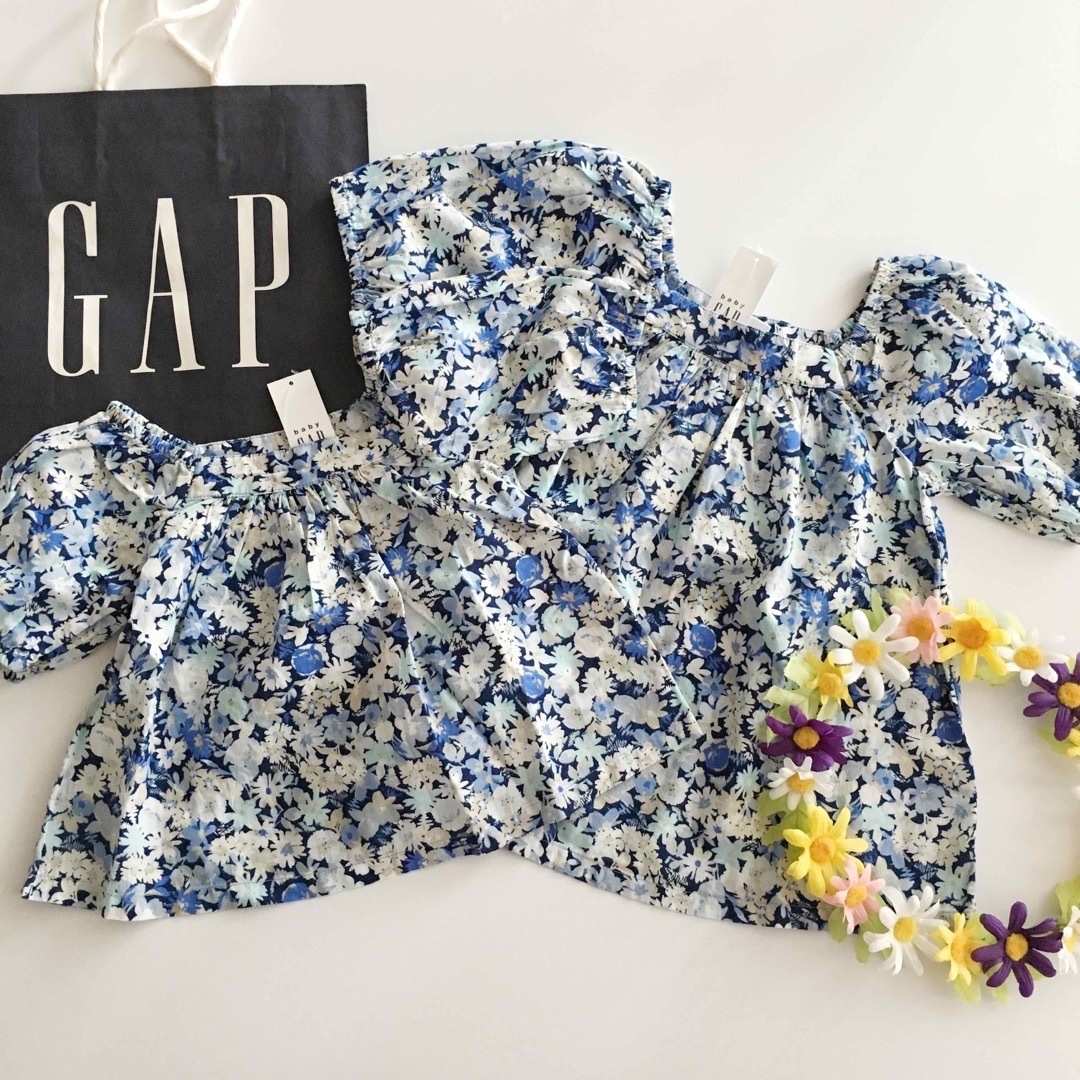 babyGAP(ベビーギャップ)の新品♡baby gap♡ギャップ♡花柄♡トップス♡プティマイン/ユニクロ/ラルフ キッズ/ベビー/マタニティのキッズ服女の子用(90cm~)(Tシャツ/カットソー)の商品写真