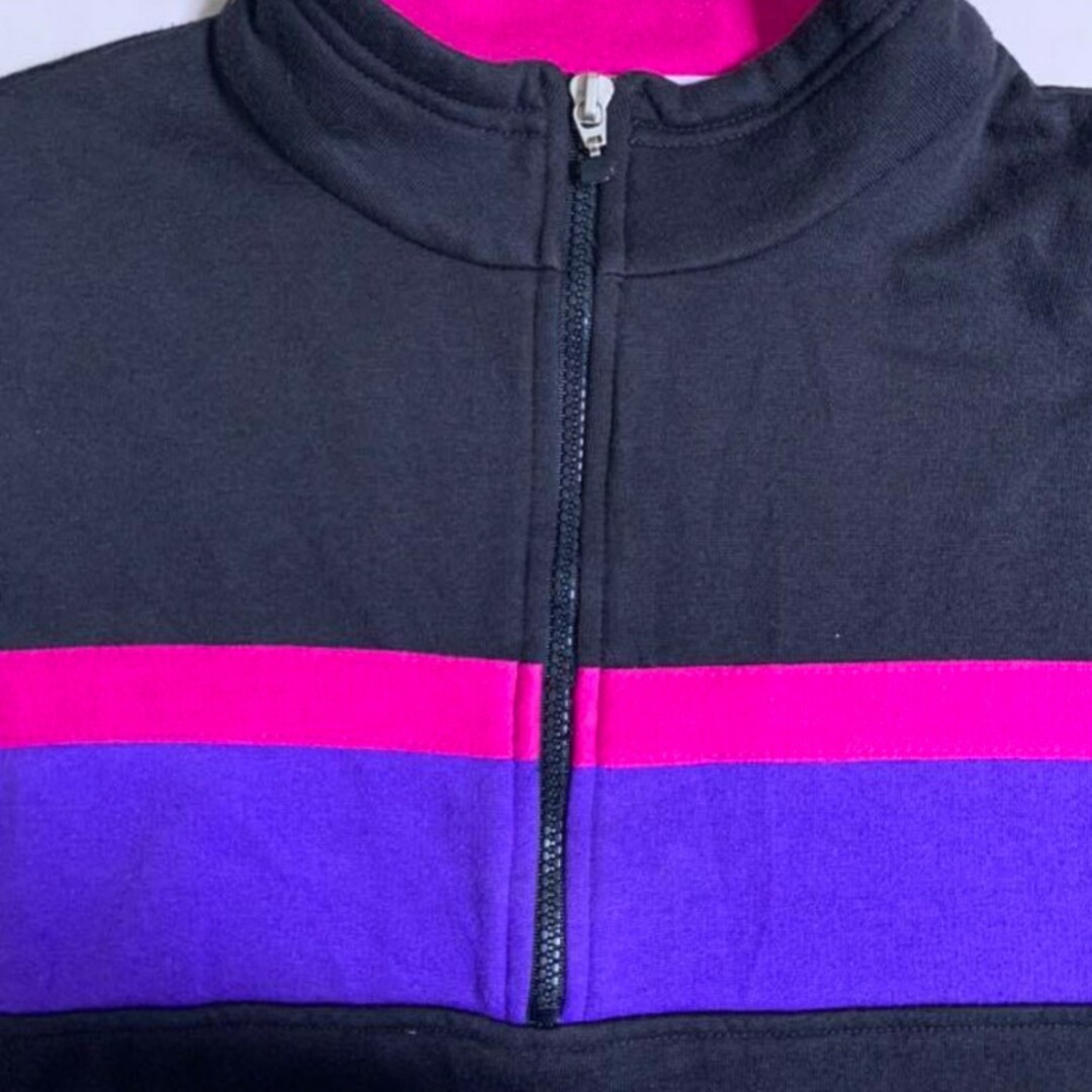 PACER Ⅱ ハーフジップ フリース 裏起毛 長袖 古着 黒 ピンク 紫 レディースのトップス(トレーナー/スウェット)の商品写真