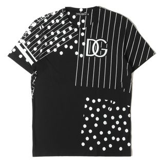 ドルチェアンドガッバーナ(DOLCE&GABBANA)の美品 DOLCE&GABBANA ドルチェ&ガッバーナ Tシャツ サイズ:48 22AW マルチ グラフィック クルーネック 半袖Tシャツ ブラック 黒 イタリア製 トップス カットソー【メンズ】【中古】(Tシャツ/カットソー(半袖/袖なし))