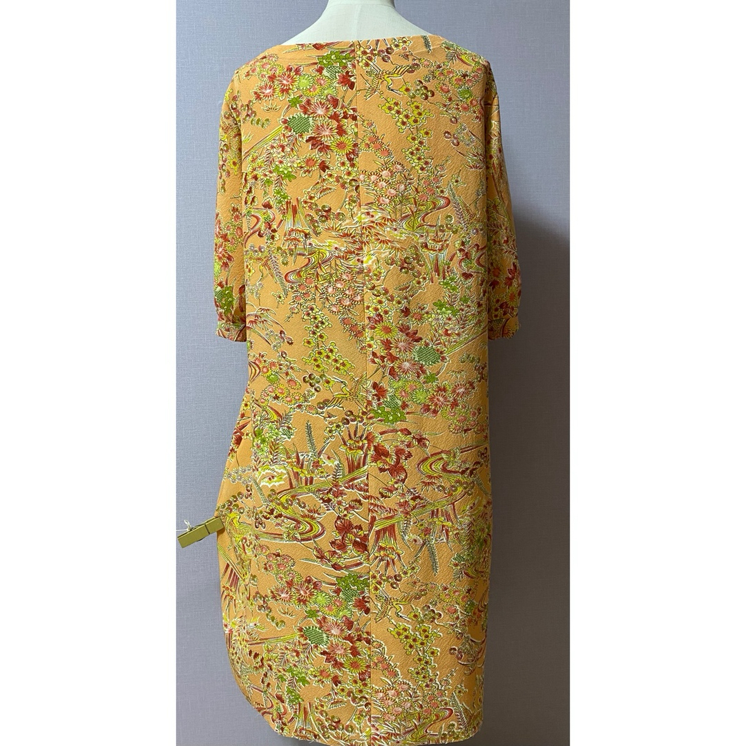 KIMONO CLOTHES 着物タックワンピース　サーモンピンク レディースのワンピース(ロングワンピース/マキシワンピース)の商品写真