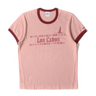 ティーエムティー(TMT)の美品 TMT ティーエムティー Tシャツ サイズ:L Los Cabos グラフィック リンガー 半袖Tシャツ ピンク トップス カットソー【メンズ】【中古】(Tシャツ/カットソー(半袖/袖なし))