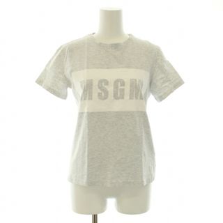 MSGM - エムエスジーエム BOX LOGO Tシャツ カットソー 半袖 S グレー