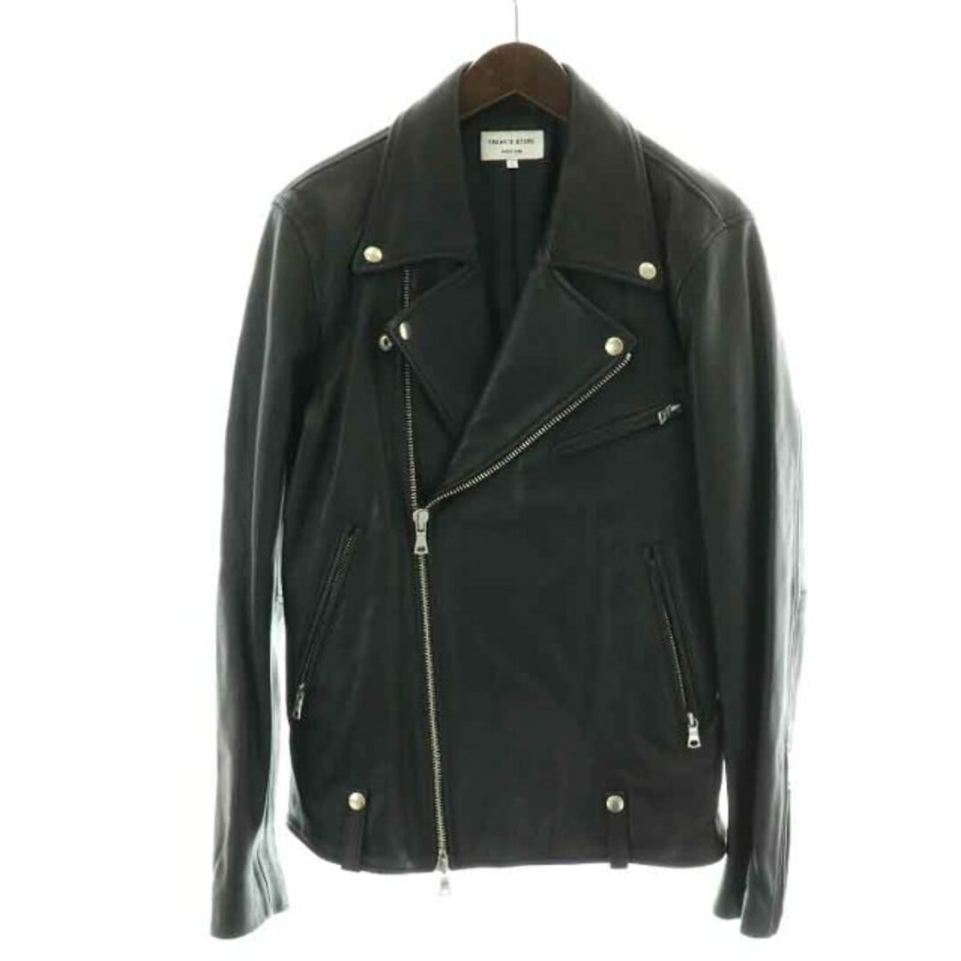 フリークスストア ライダースジャケット レザージャケット ダブル L 黒 メンズのジャケット/アウター(ライダースジャケット)の商品写真