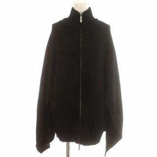 ボス HUGO BOSS ニット ポンチョ ジャケット カーディガン 黒