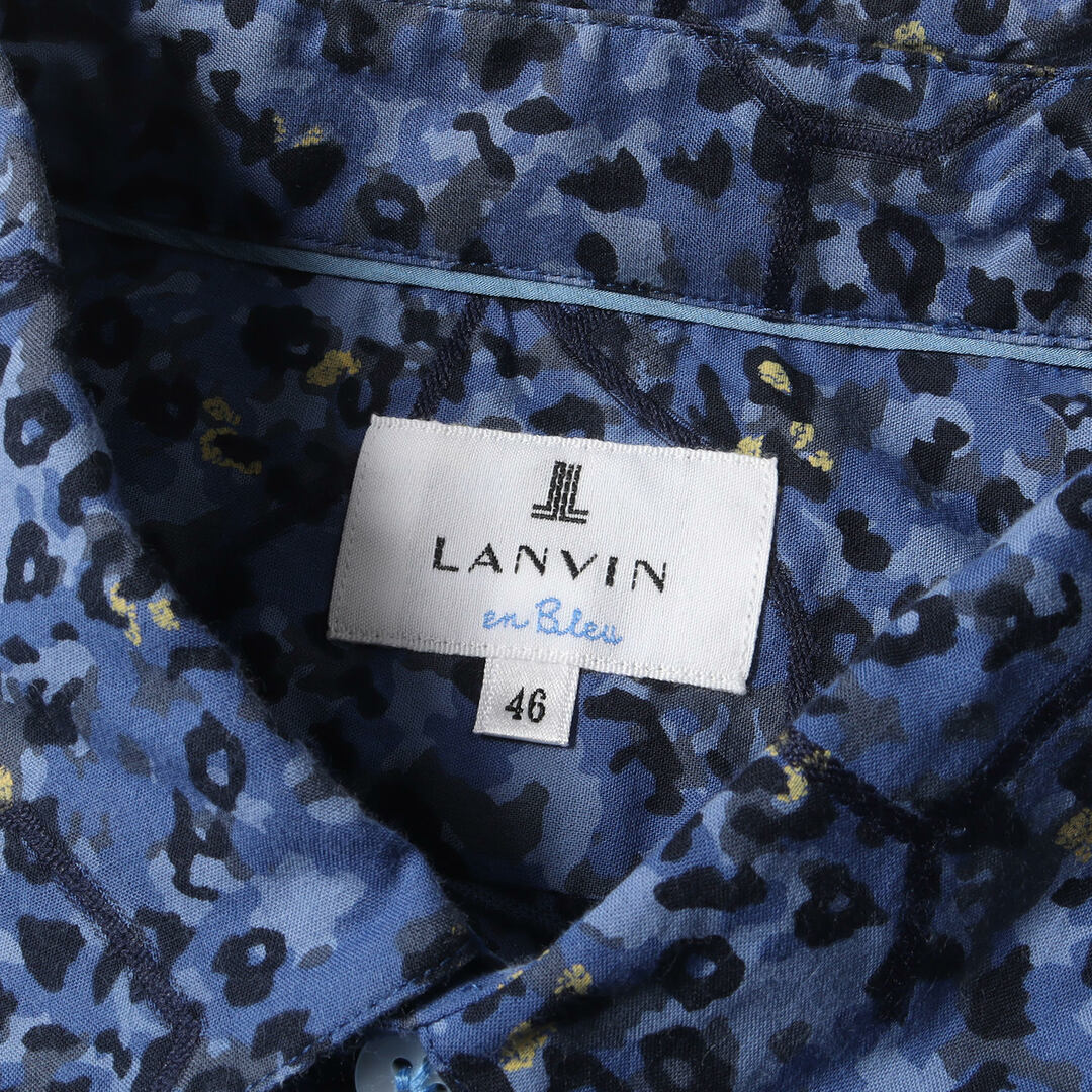 LANVIN en Bleu ランバンオンブルー シャツ サイズ:46 ジオメトリック 刺繍 レオパード カモ ドレスシャツ 156751 7200 総柄 ブルー系 日本製 トップス カジュアルシャツ 長袖【メンズ】【中古】 メンズのトップス(シャツ)の商品写真