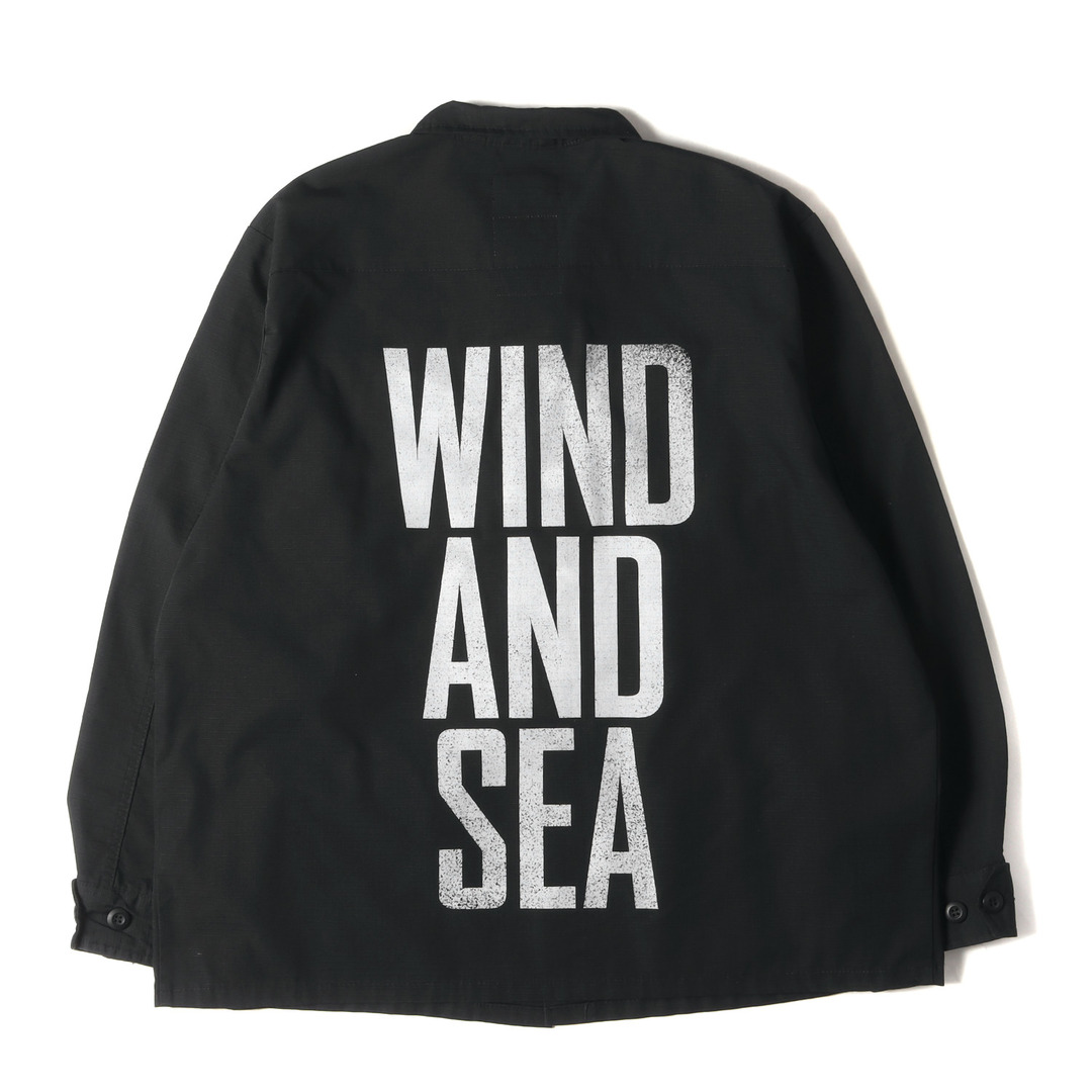 WIND AND SEA(ウィンダンシー)の美品 WIND AND SEA ウィンダンシー ジャケット サイズ:XL 23AW オーバーサイズ リップストップ ジャングル ファティーグジャケット Military Surplus Fatigue Jacket ブラック 黒 アウター ブルゾン コート 上着【メンズ】【中古】 メンズのジャケット/アウター(ミリタリージャケット)の商品写真