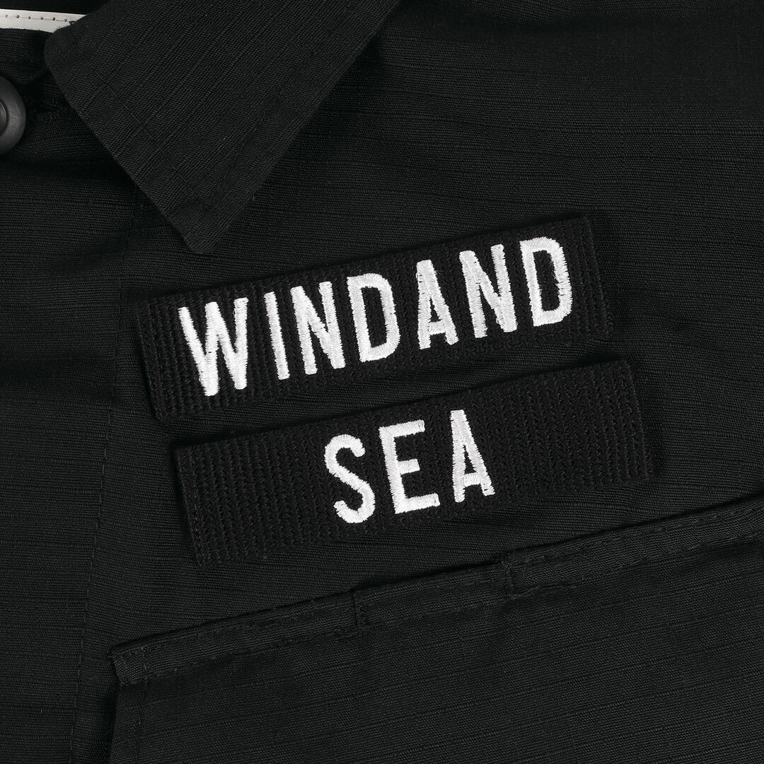 WIND AND SEA(ウィンダンシー)の美品 WIND AND SEA ウィンダンシー ジャケット サイズ:XL 23AW オーバーサイズ リップストップ ジャングル ファティーグジャケット Military Surplus Fatigue Jacket ブラック 黒 アウター ブルゾン コート 上着【メンズ】【中古】 メンズのジャケット/アウター(ミリタリージャケット)の商品写真