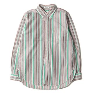 エンジニアードガーメンツ(Engineered Garments)のEngineered Garments エンジニアドガーメンツ シャツ サイズ:S マルチストライプ ボタンダウン 長袖シャツ B.D マチ付き ブラウン アメリカ製 トップス カジュアルシャツ【メンズ】【中古】(シャツ)