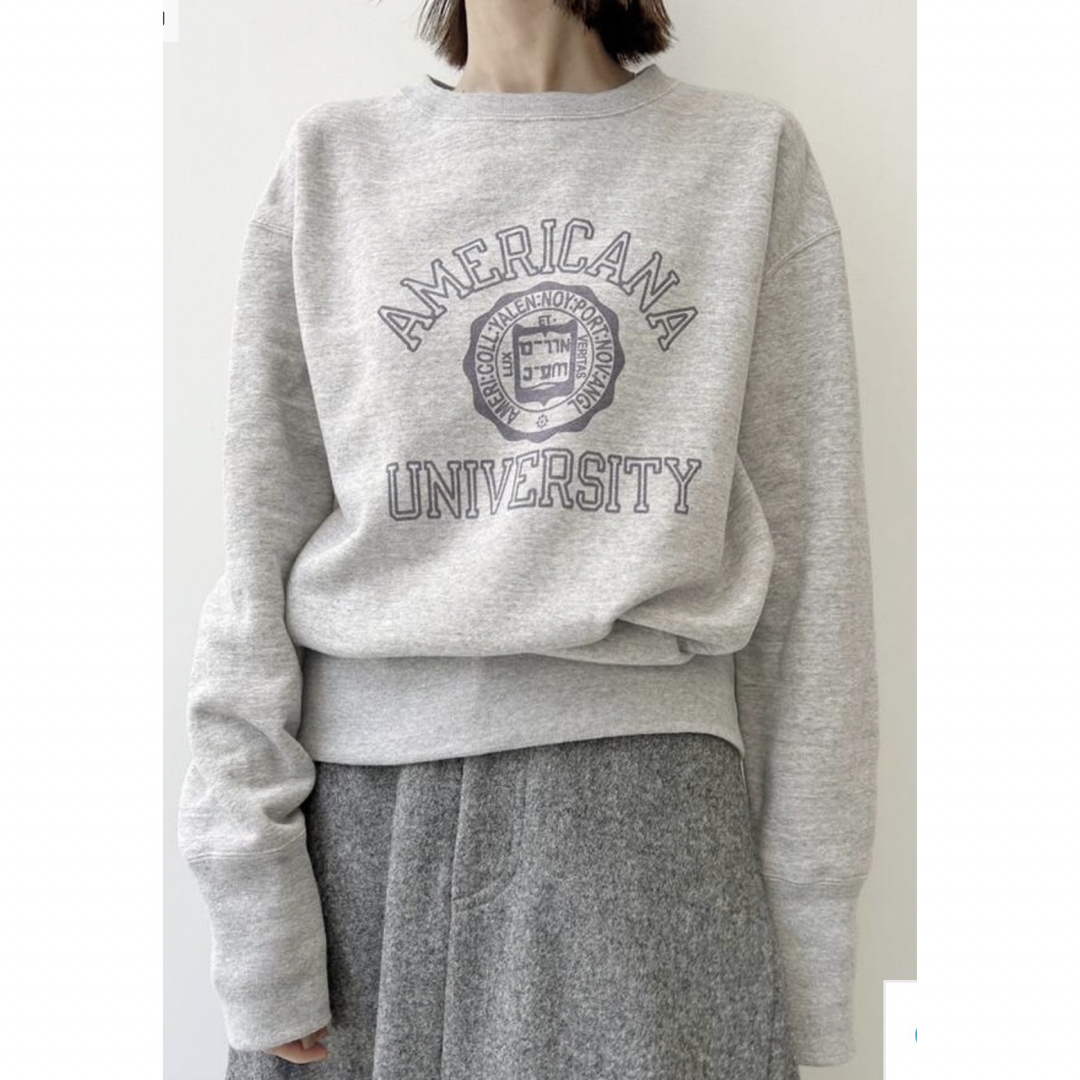 L'Appartement DEUXIEME CLASSE(アパルトモンドゥーズィエムクラス)の 新品　Americana College C/N Sweat グレー レディースのトップス(トレーナー/スウェット)の商品写真