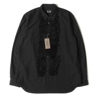 新品 COMME des GARCONS HOMME PLUS コムデギャルソン オムプリュス シャツ サイズ:L 23AW ファー デザイン ポリ ブロード ドレスシャツ 切替 ブラック 黒 日本製 トップス カジュアルシャツ 長袖【メンズ】(シャツ)